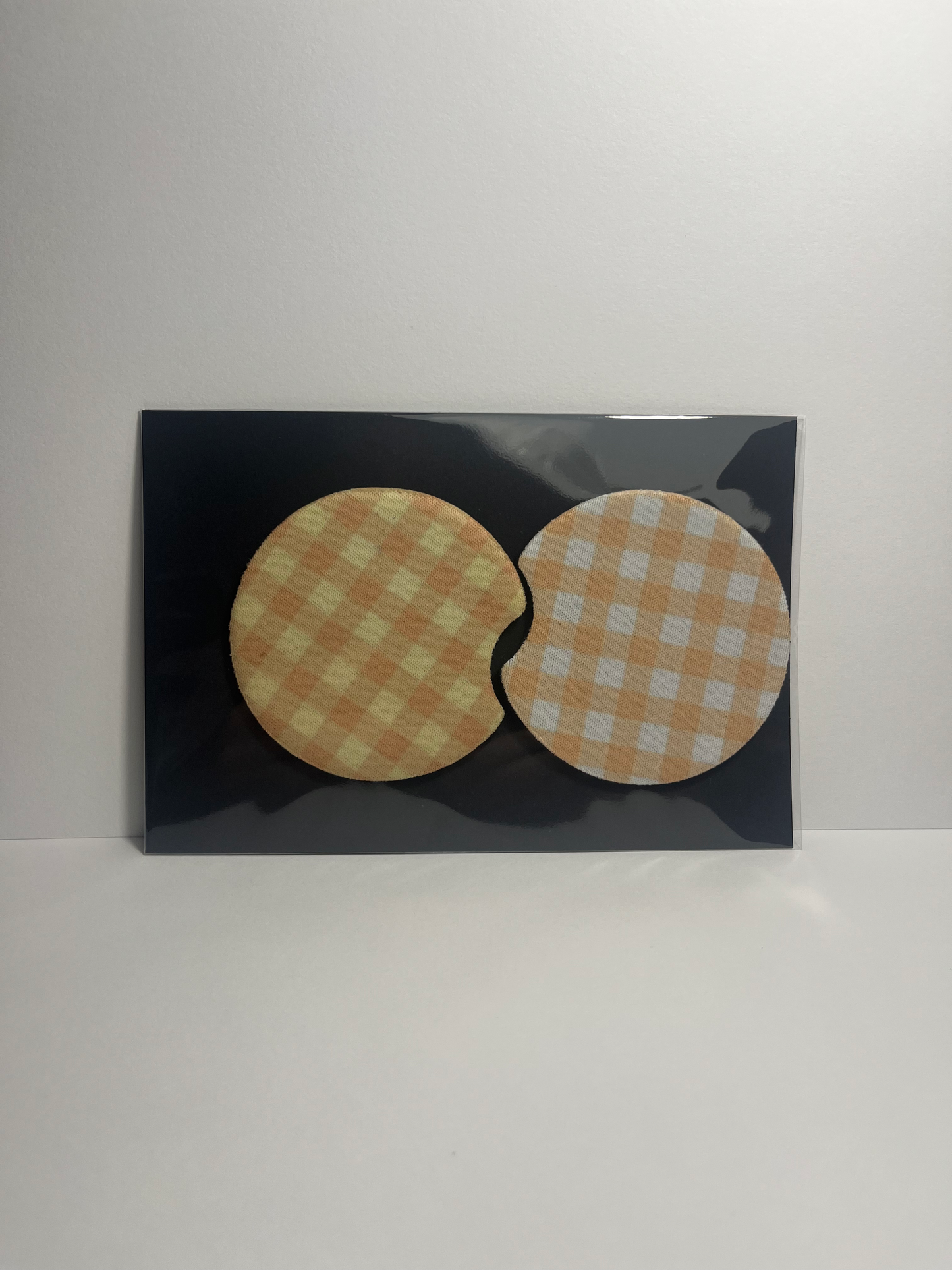 Pink Checkered - Car Coaster image 0