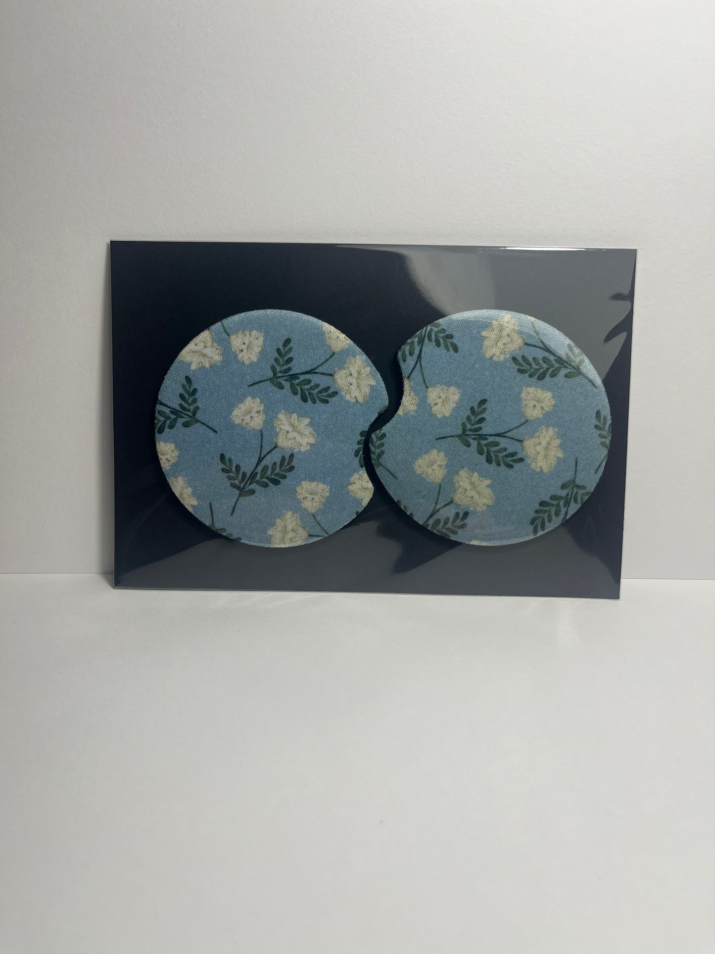 Simple White Flower - Car Coaster image 0
