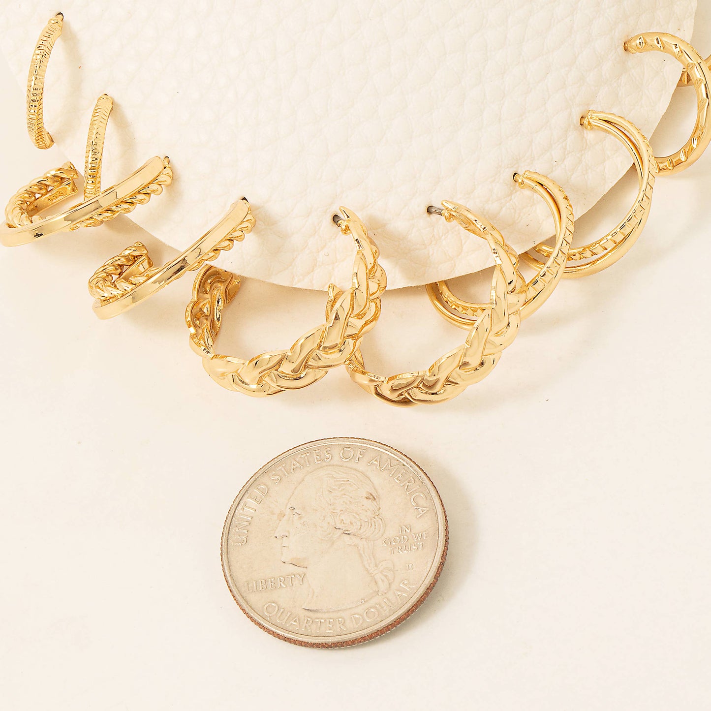 Gold Hoop Earrings Set