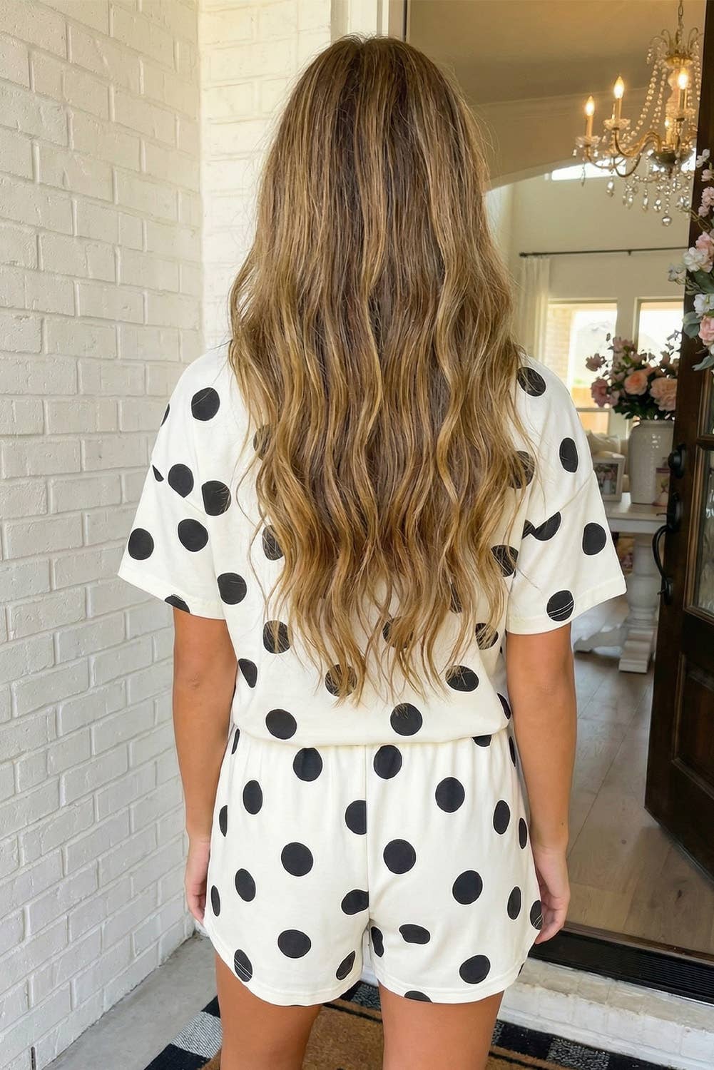 Polka Dot Print Short Set