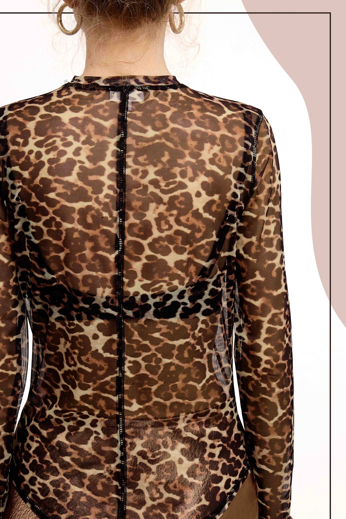 Leopard Print Sheer Mesh Top
