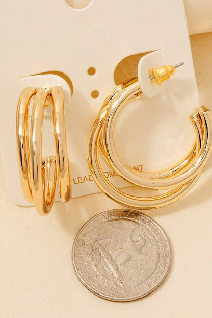 Gold Layered Hoop Earrings