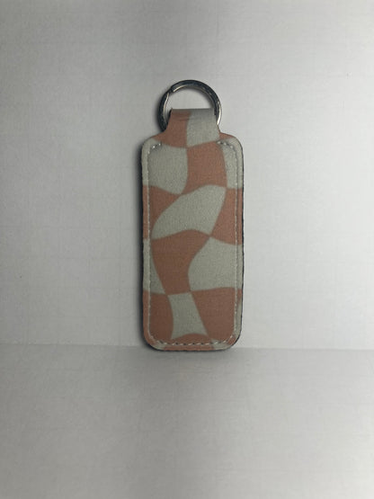 Wavy Pink Checkered - Chapstick Holder image 1