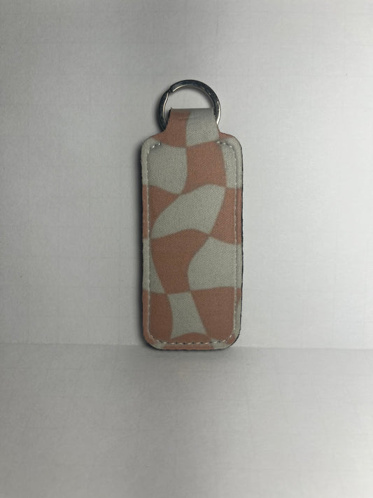Wavy Pink Checkered - Chapstick Holder image 1