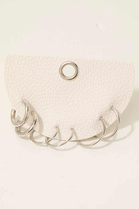 Silver 3Pc Dainty Tube Hoop Earrings Set