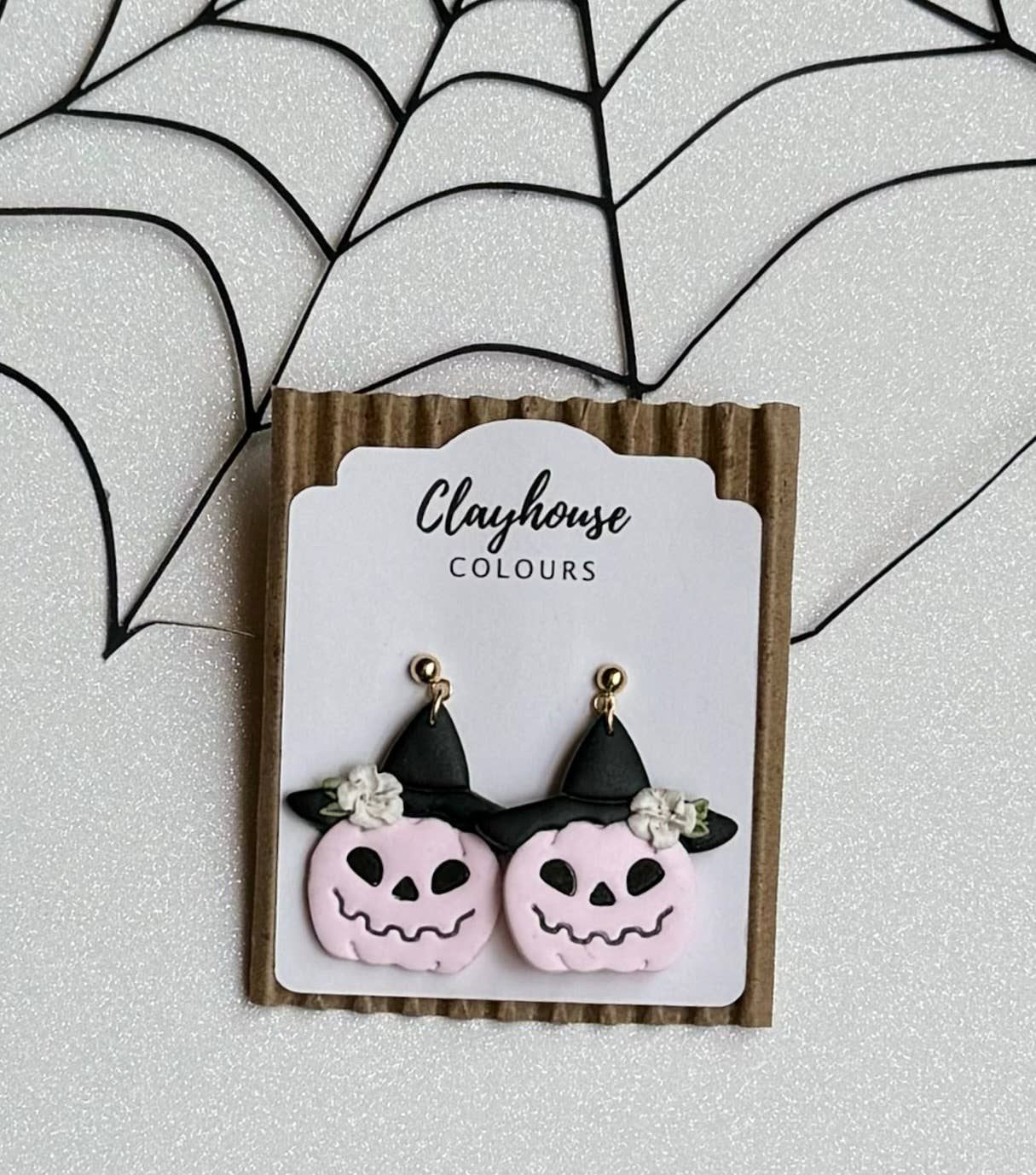Halloween Earrings : Pink Pumpkin Dangles
