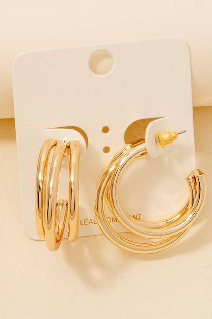 Gold Layered Hoop Earrings