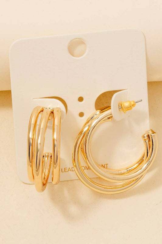 Gold Layered Hoop Earrings