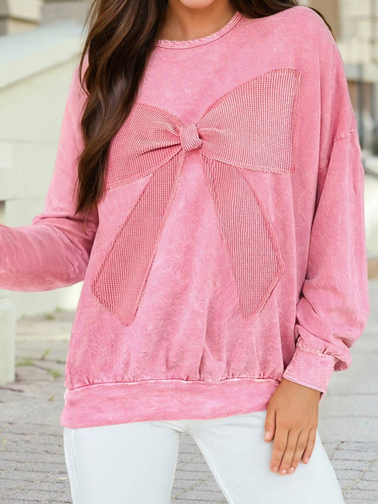 Big Bow Patchwork Sweatshirt