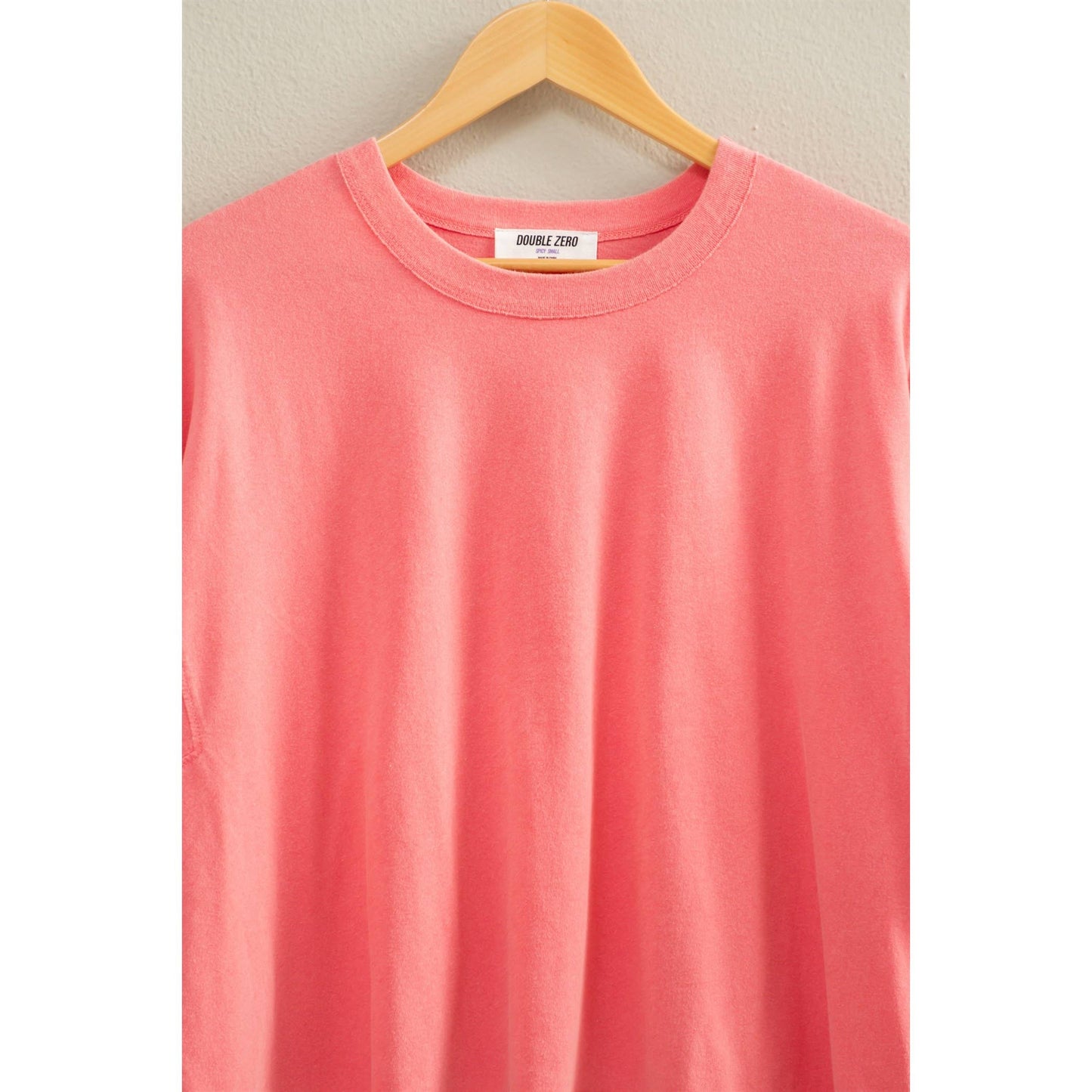 Pink Washed Oversized Long Sleeve Top
