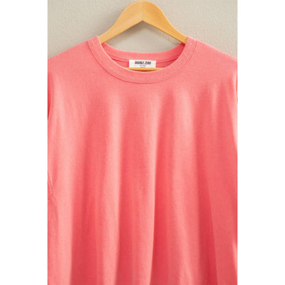 Pink Washed Oversized Long Sleeve Top