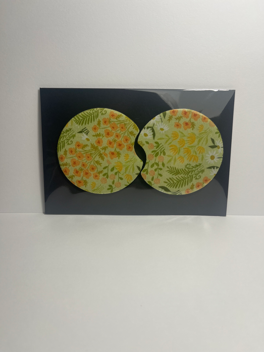 Springtime Floral - Car Coaster image 0