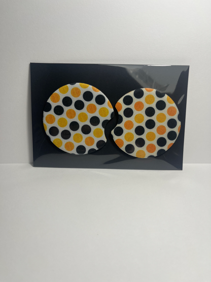 Orange & Black - Car Coaster image 0