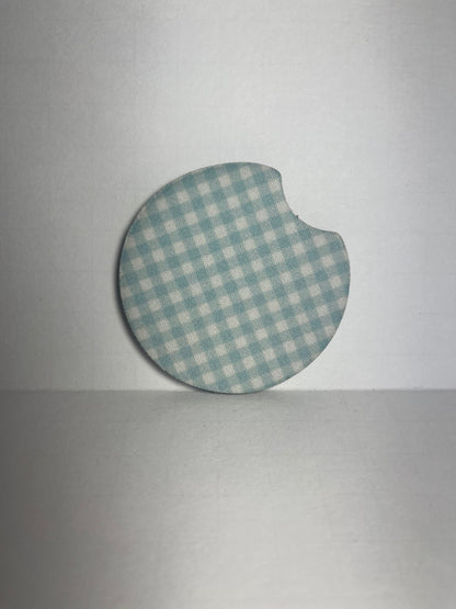 Blue Checkered - Car Coaster image 1