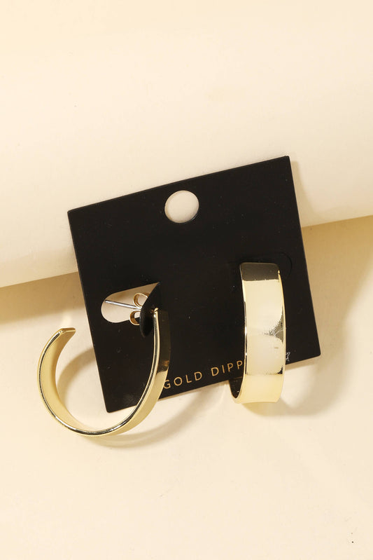 Gold Wide Hoop Earrings