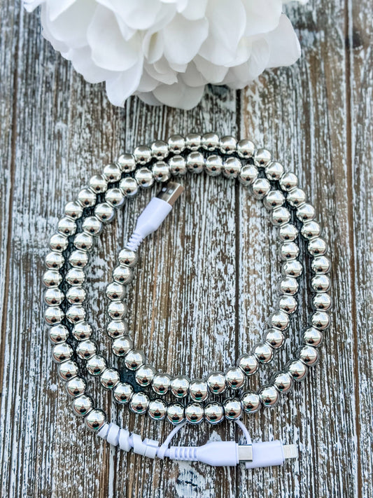 Silver 2 in 1 Phone Charger