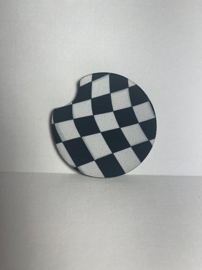 Wavy Checkered - Car Coaster image 1