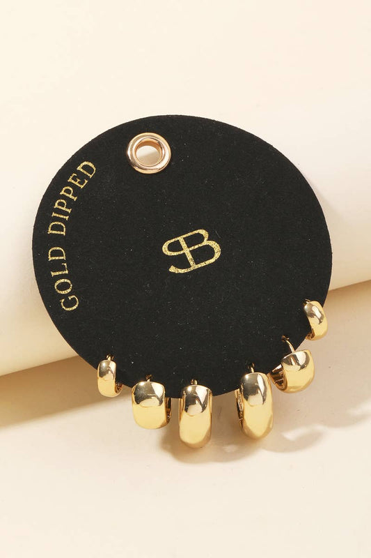 Gold Dipped Assorted Hoop Earrings Set