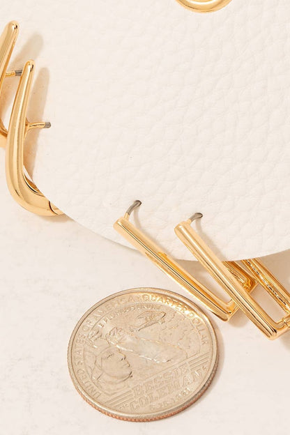 Silver Mixed Long Oval Hinge Hoop Earrings Set