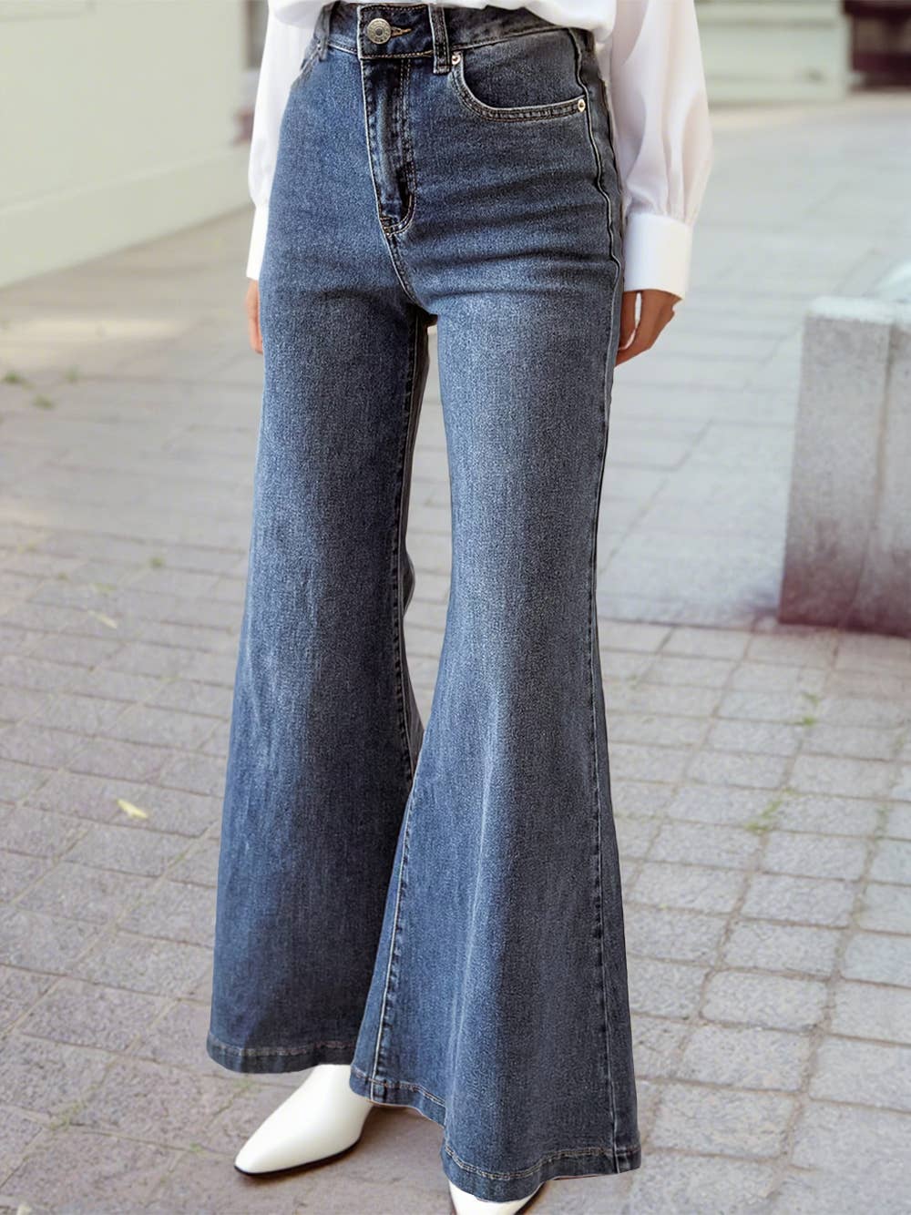 High Waist Bell Bottom Jeans