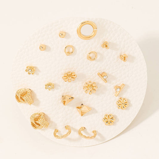 Mixed Styled Stud And Hoop Earrings Set