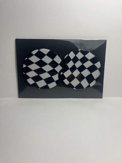 Wavy Checkered - Car Coaster image 0