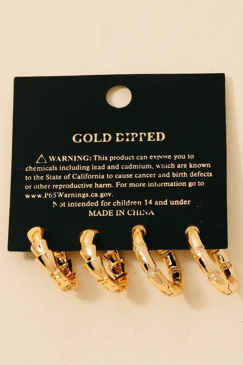 Gold Hoop Earrings Set