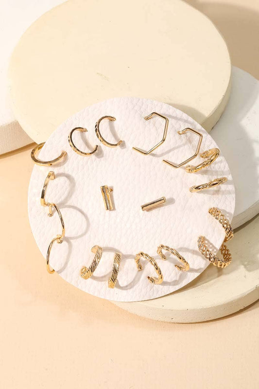 Mixed Gold Hoop Earrings Set