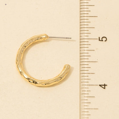 Gold Dipped Textured Hoop Earrings