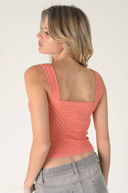 French Roast - Polka Dot Square Crop Top