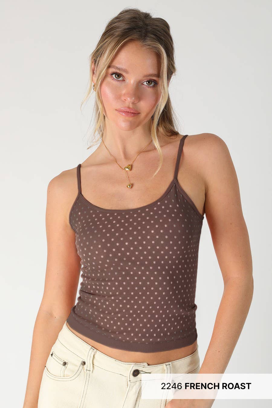 French Roast - Polka Dot Strap Cami
