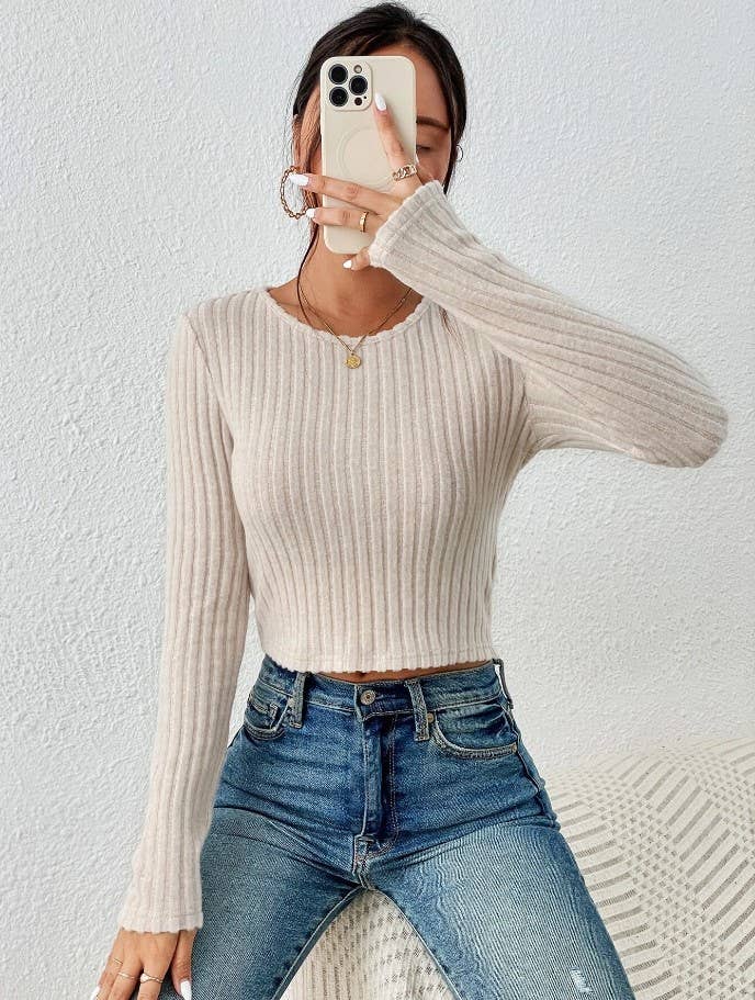 Tight Casual Crew Neck Sweater