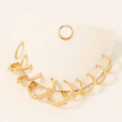 Gold Hoop Earrings Set