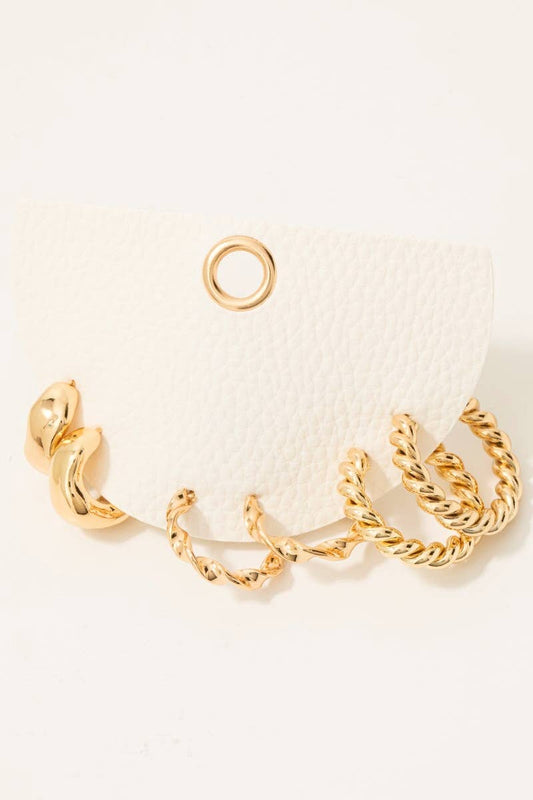 Hoop Twist Earrings Set