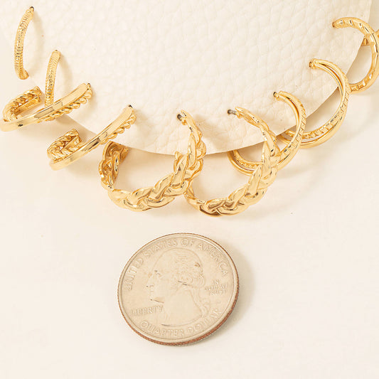 Gold Hoop Earrings Set
