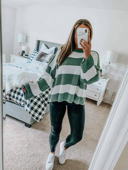 Green Striped Sweater