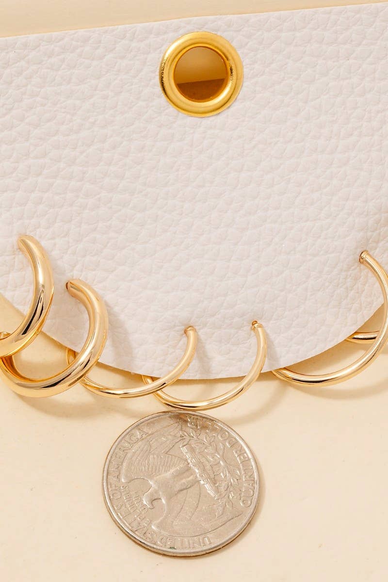 Gold 3Pc Dainty Tube Hoop Earrings Set