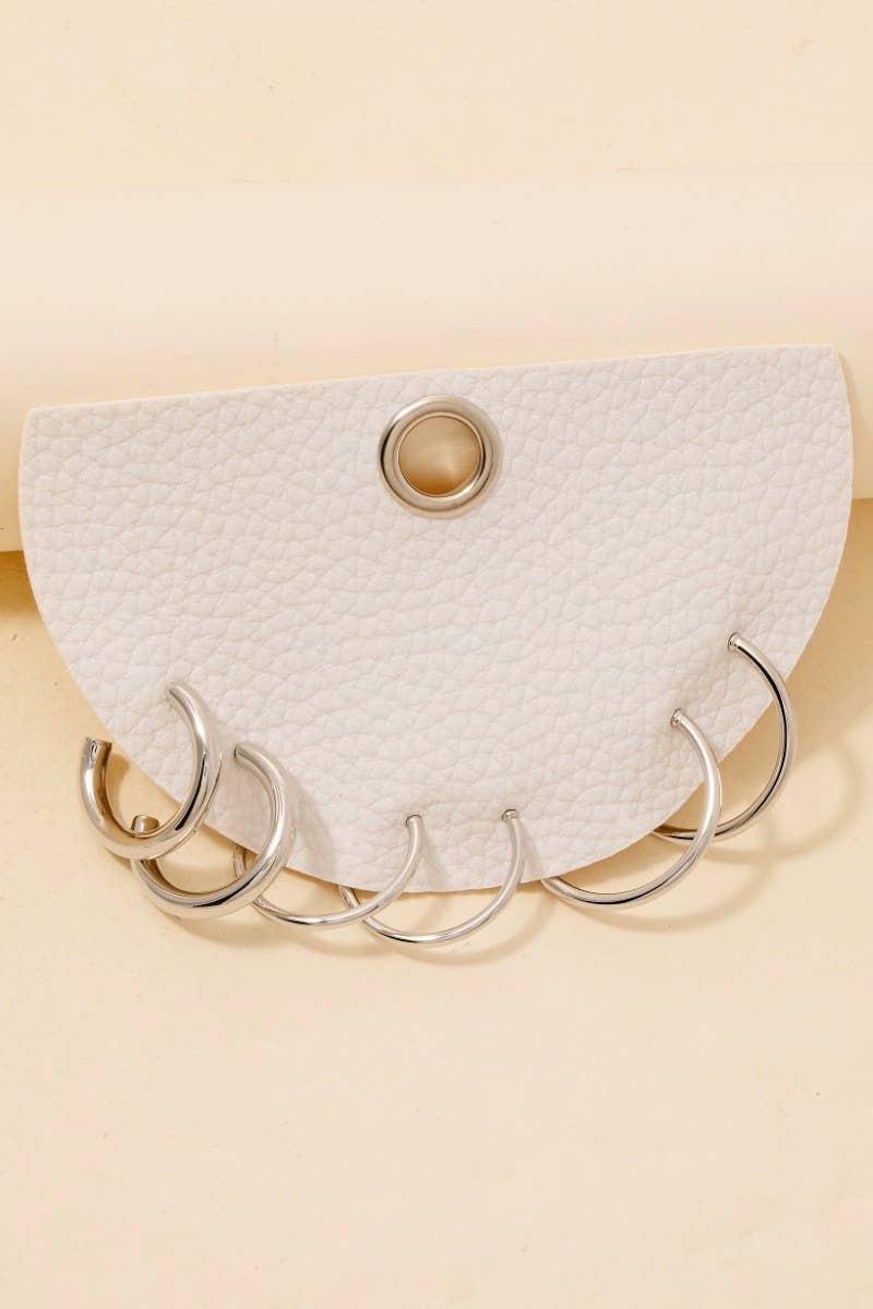Silver 3Pc Dainty Tube Hoop Earrings Set