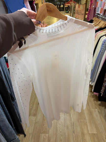 Rhinestone Mesh Top