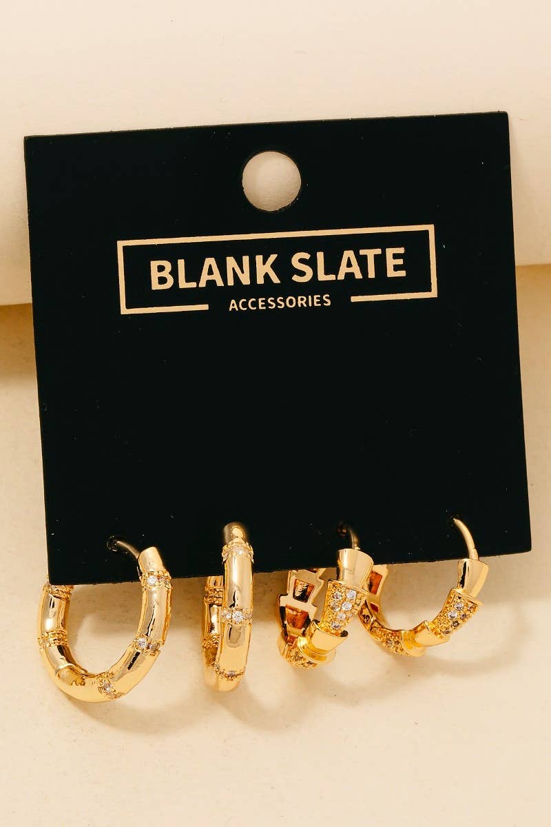 Gold Hoop Earrings Set