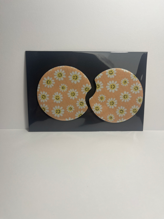 Smiley Daisy - Car Coaster image 0