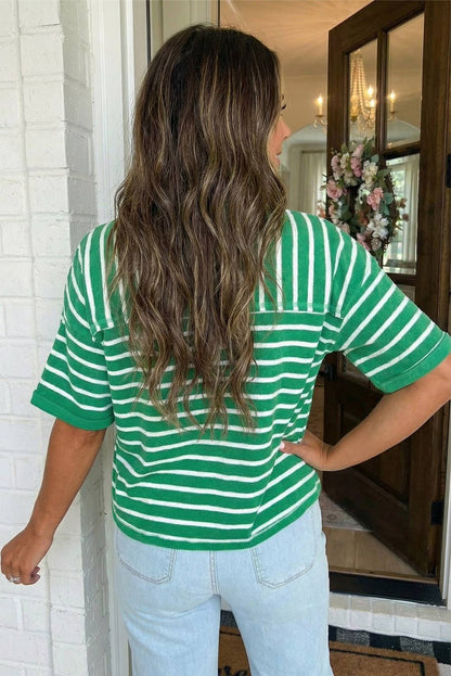 Striped Half Sleeve Tee