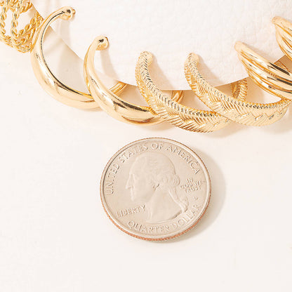 Five Pair Assorted Hoop Earrings Set