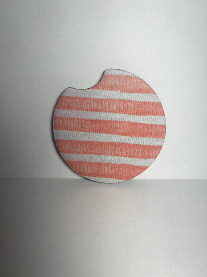 Pink Stripes - Car Coaster image 1