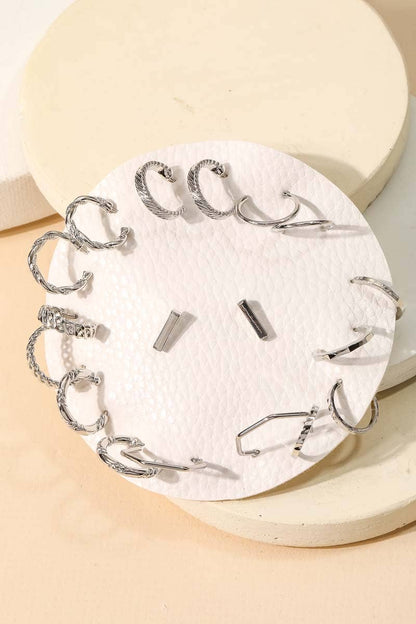 Mixed Silver Hoop Earrings Set