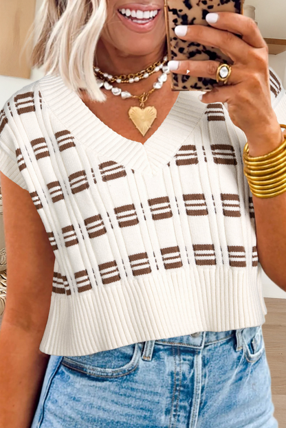 Knit Cropped Sweater Vest