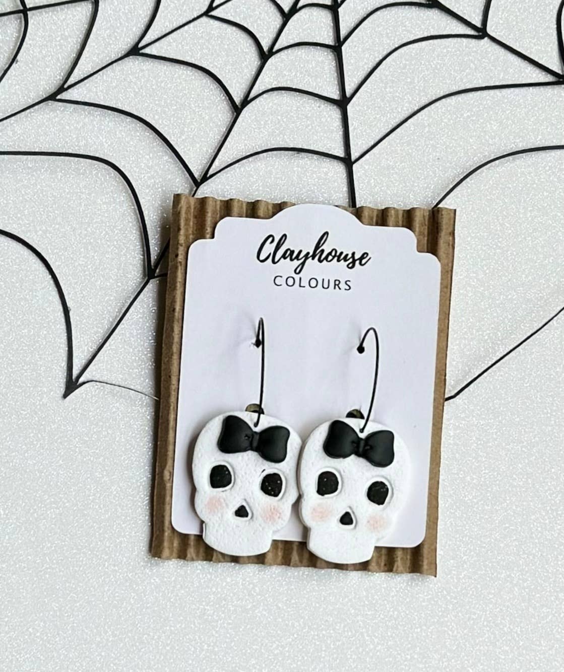 Halloween Earrings : Skull Hoops