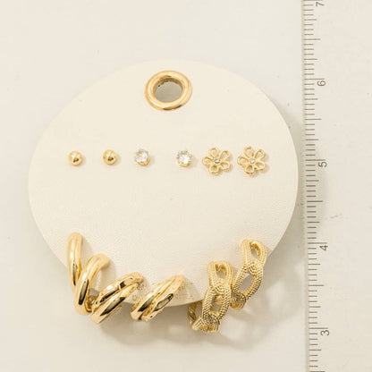 Assorted Hoop And Stud Earrings Set
