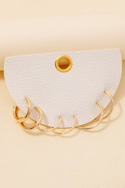 Gold 3Pc Dainty Tube Hoop Earrings Set