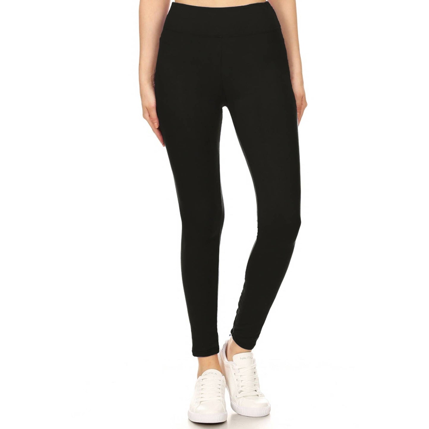 Black 3" Yoga Band Buttery Soft Solid Leggings
